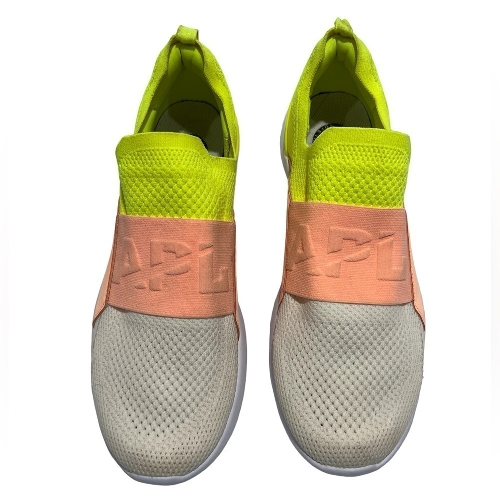 APL Women's Athletic Shoes in Neon Yellow and Peach